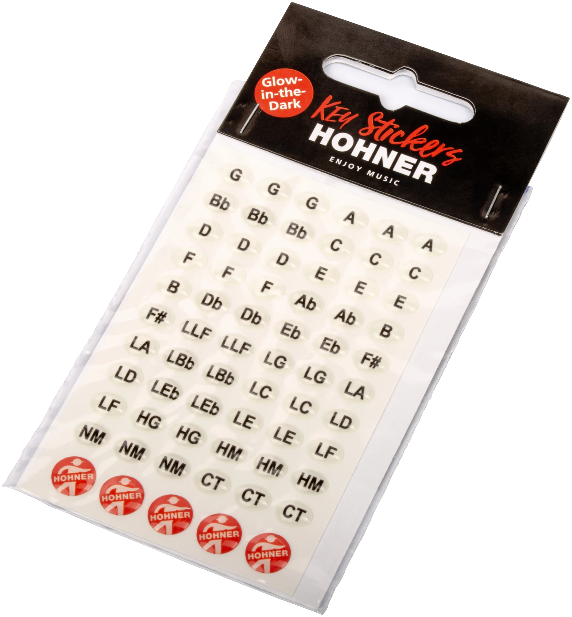 Hohner HOHNER Aufkleber, Glow In The Dark, Mundharmonika, Tonarten